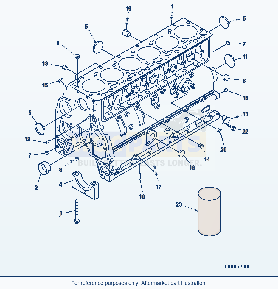 Komatsu WA200PT-5L Cylinder Block parts diagram