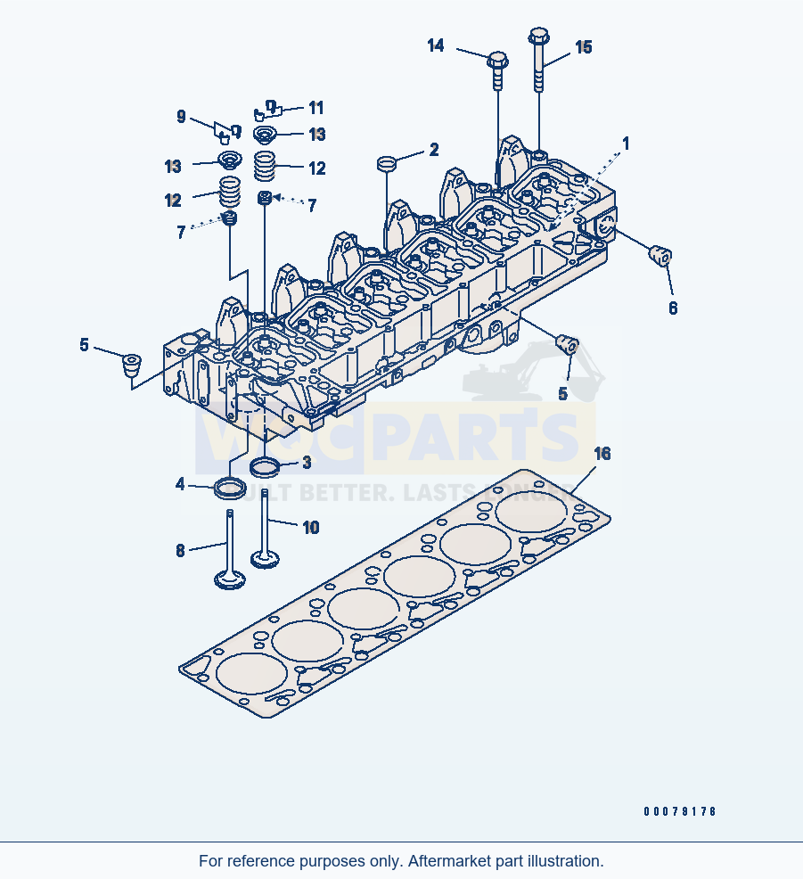 Komatsu WA200PT-5L Cylinder Head parts diagram