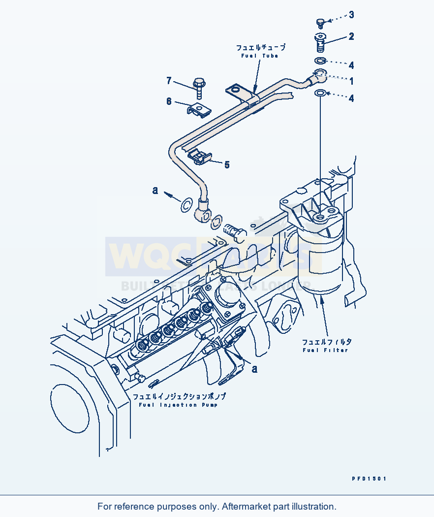Komatsu WA200PT-5L Fuel Filter Piping parts diagram