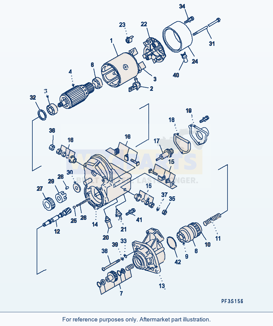 Komatsu WA200PT-5L Starting Motor (4.5Kw) parts diagram