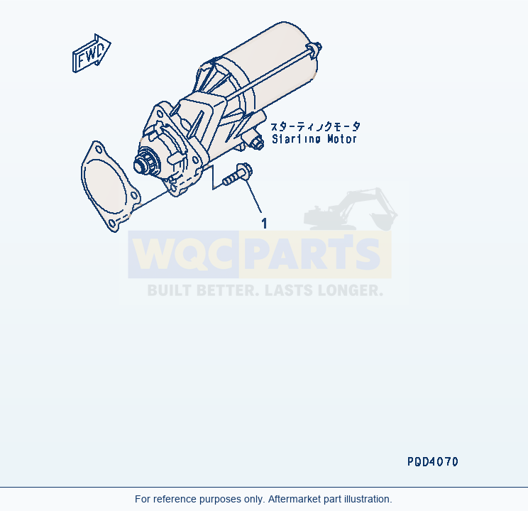 Komatsu WA200PT-5L Starting Motor Mounting parts diagram