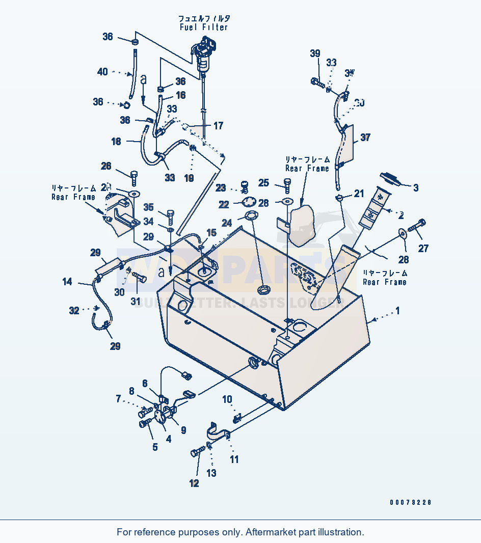 Komatsu WA200PT-5L Fuel Tank parts diagram