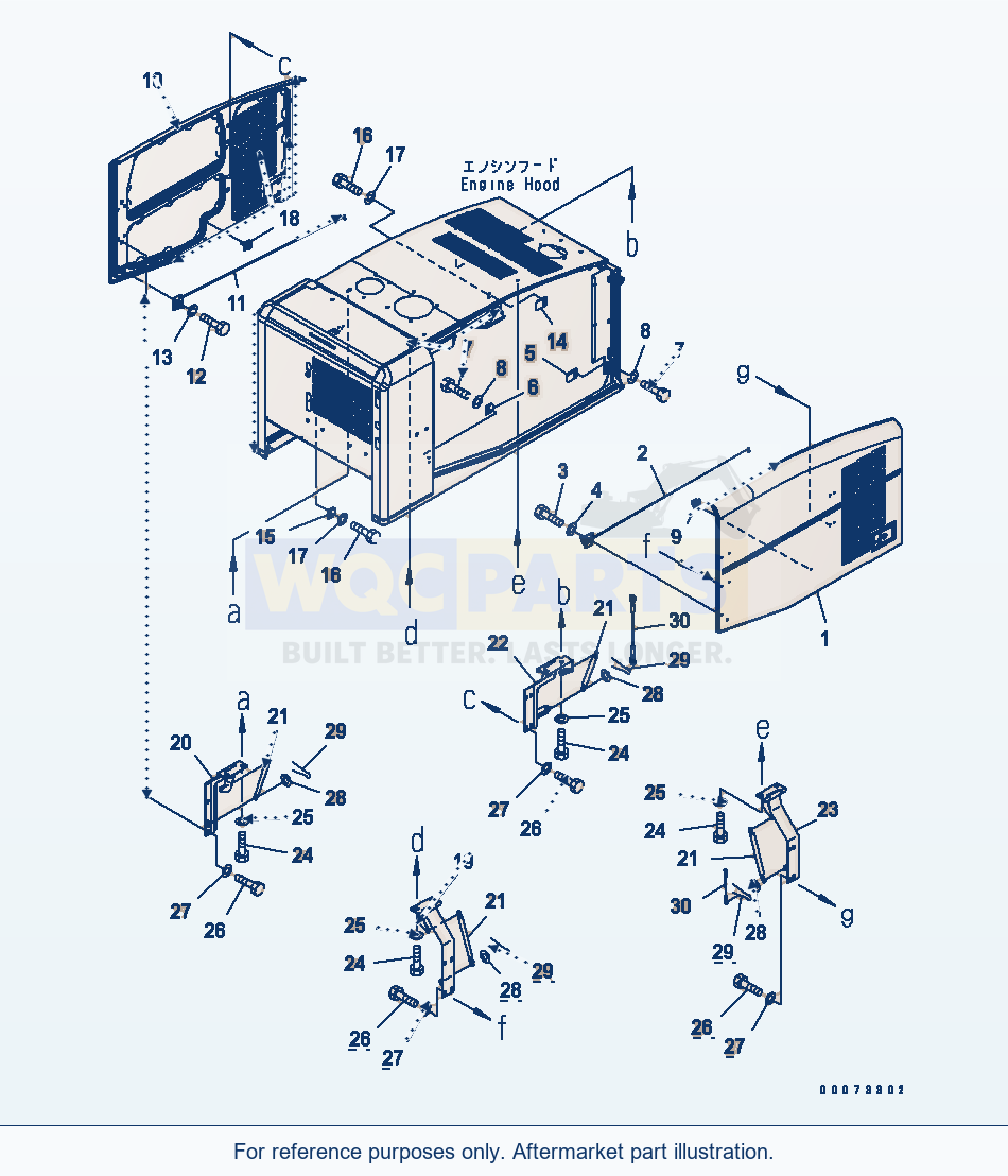 Komatsu WA200PT-5L Hood (Door) parts diagram