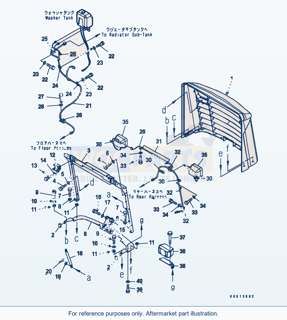 Komatsu WA200PT-5L Hood (Radiator Guard) parts diagram
