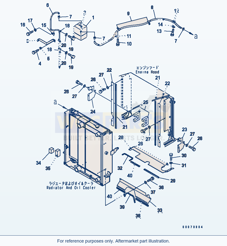 Komatsu WA200PT-5L Hood (Radiator Piping And Baffle Plate) parts diagram