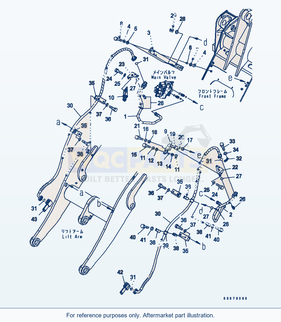 Komatsu WA200PT-5L Hydraulic Piping (Multi Coupler Lines) parts diagram