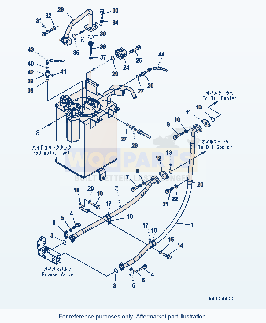 Komatsu WA200PT-5L Hydraulic Piping (Oil Cooler To Valve Line) parts diagram