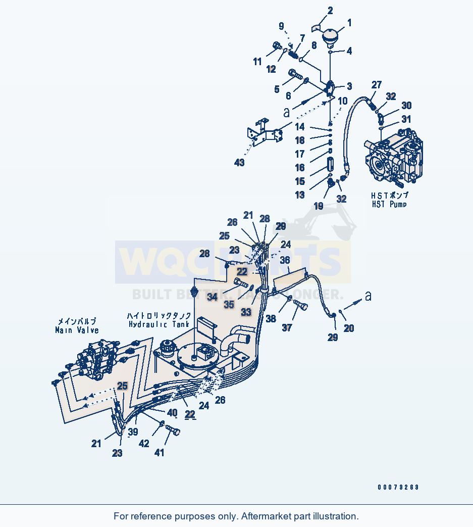 Komatsu WA200PT-5L Hydraulic Piping (P.P.C. Lines) parts diagram