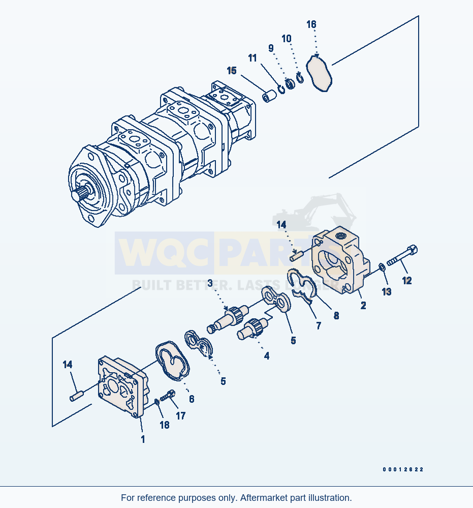Komatsu WA200PT-5L Hydraulic Pump (Brake And Cooling Fan Pump) parts diagram