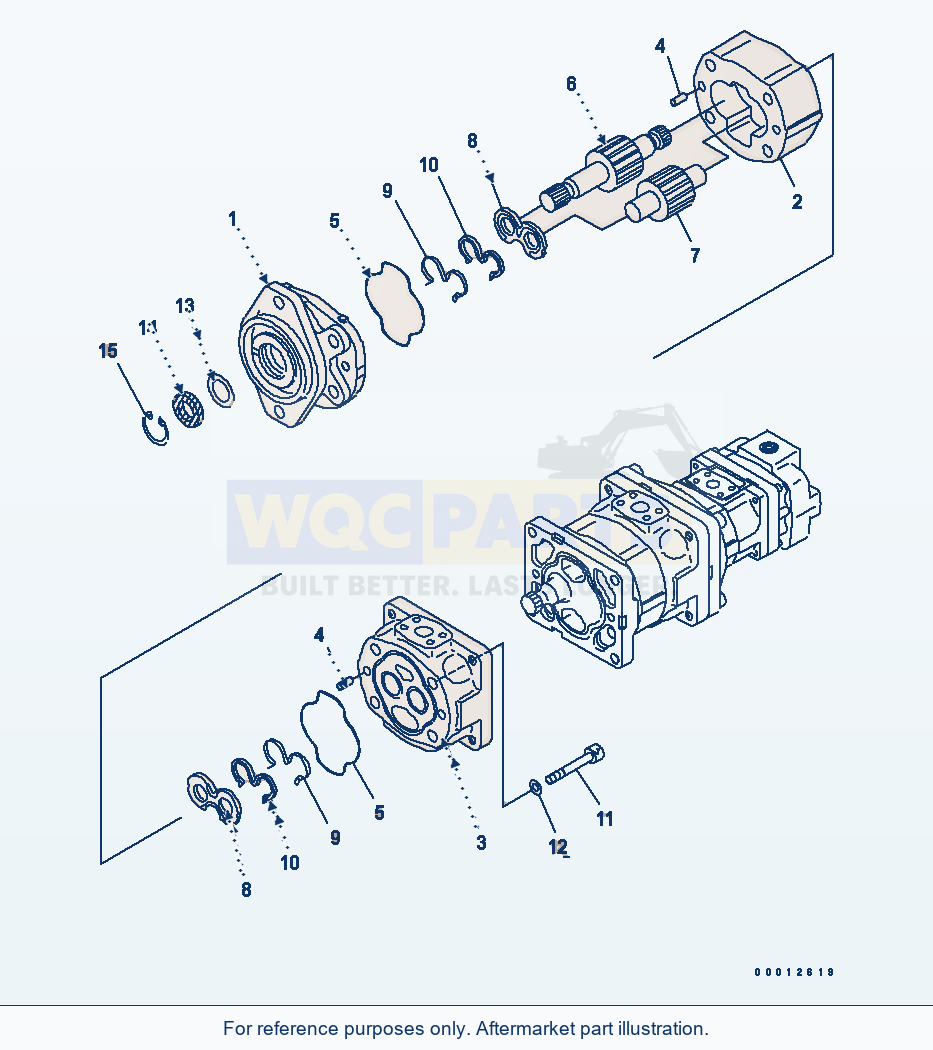 Komatsu WA200PT-5L Hydraulic Pump (Steering Pump) parts diagram