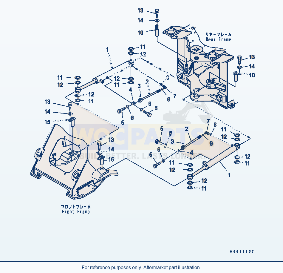Komatsu WA200PT-5L Steering Cylinder And Mounting parts diagram