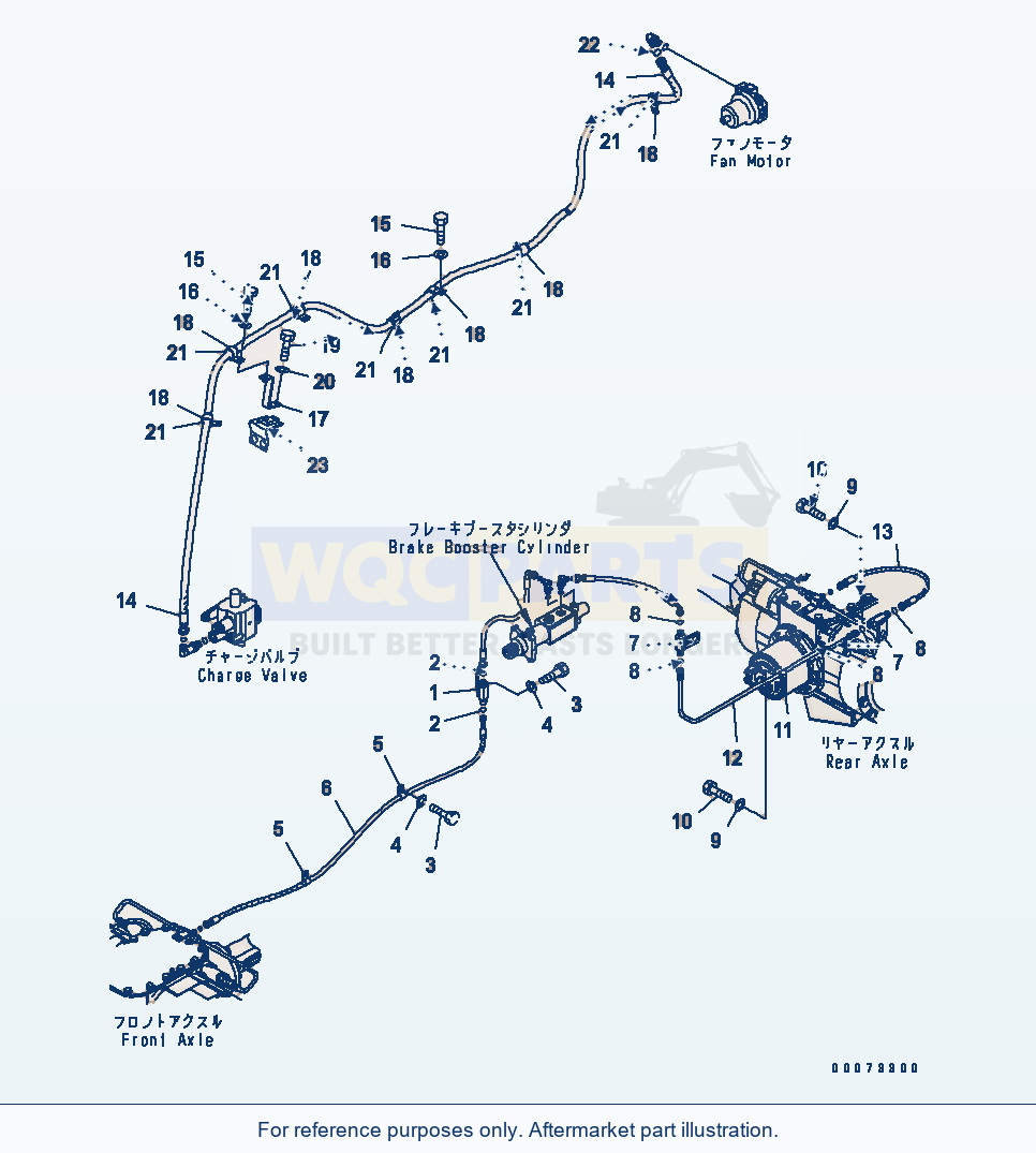 Komatsu WA200PT-5L Brake Control (Brake Piping, Fan Motor Line) parts diagram