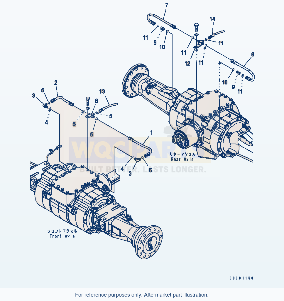 Komatsu WA200PT-5L Brake Piping parts diagram