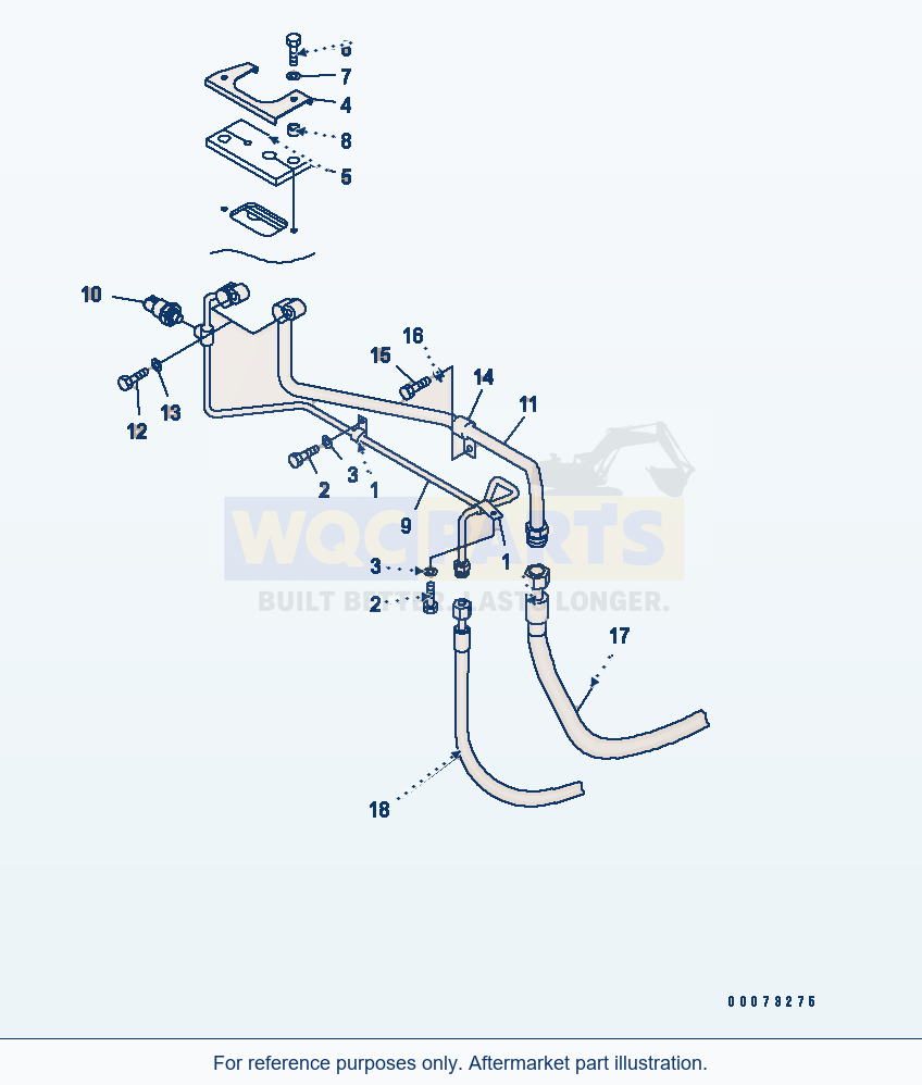Komatsu WA200PT-5L Floor (Air Conditioner Piping) parts diagram