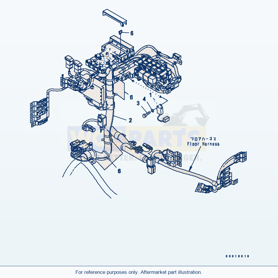 Komatsu WA200PT-5L Floor (Auxiliary Steering Timer And Harness) parts diagram