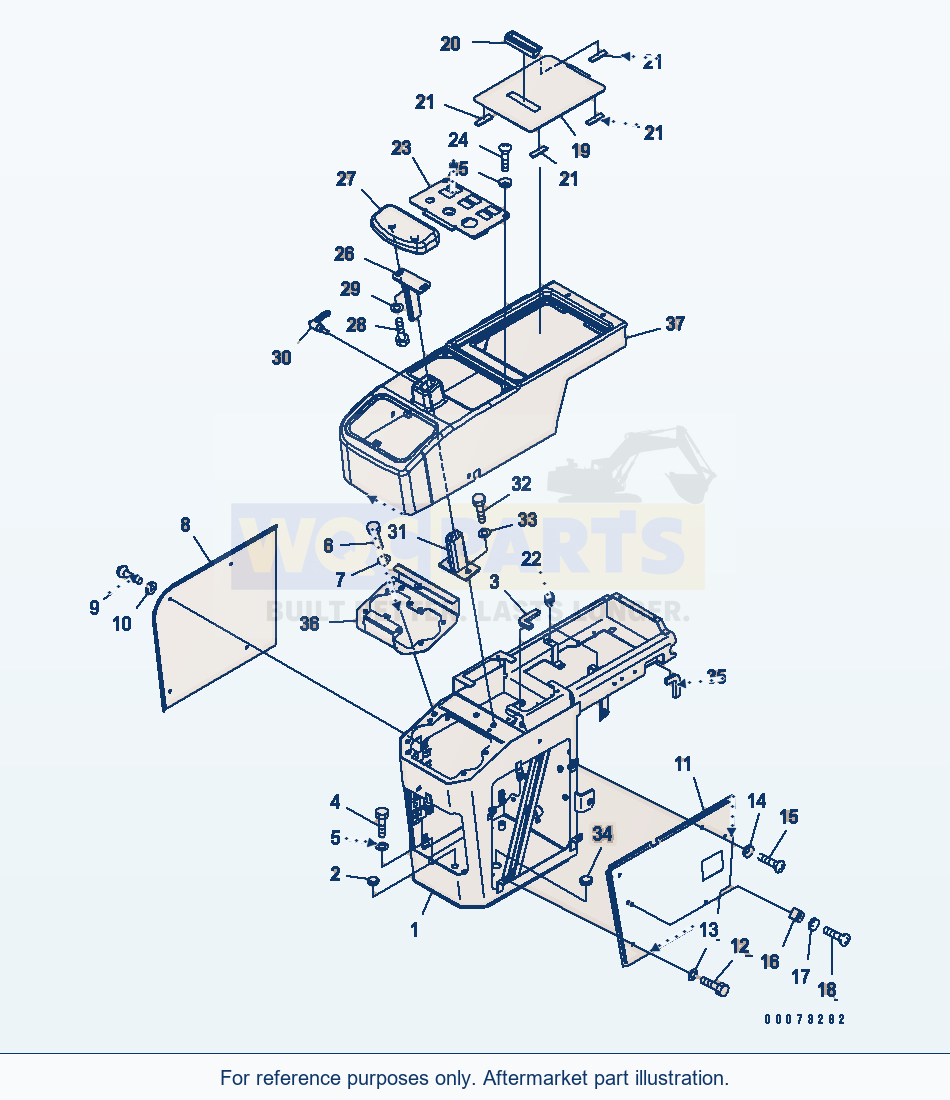 Komatsu WA200PT-5L Floor (Console Box) (R.H.) parts diagram