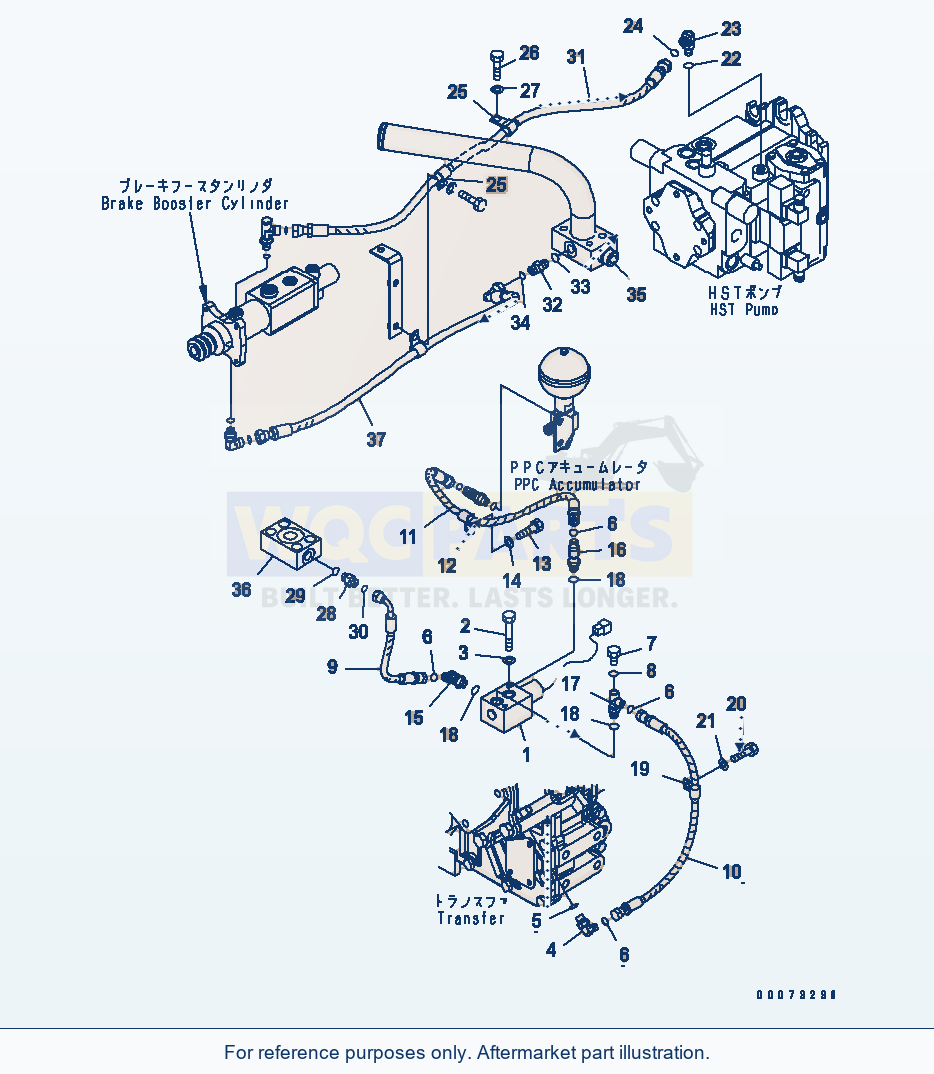 Komatsu WA200PT-5L Inching Control parts diagram