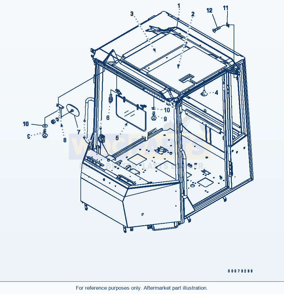 Komatsu WA200PT-5L Rops Cab (Roof Pad) parts diagram