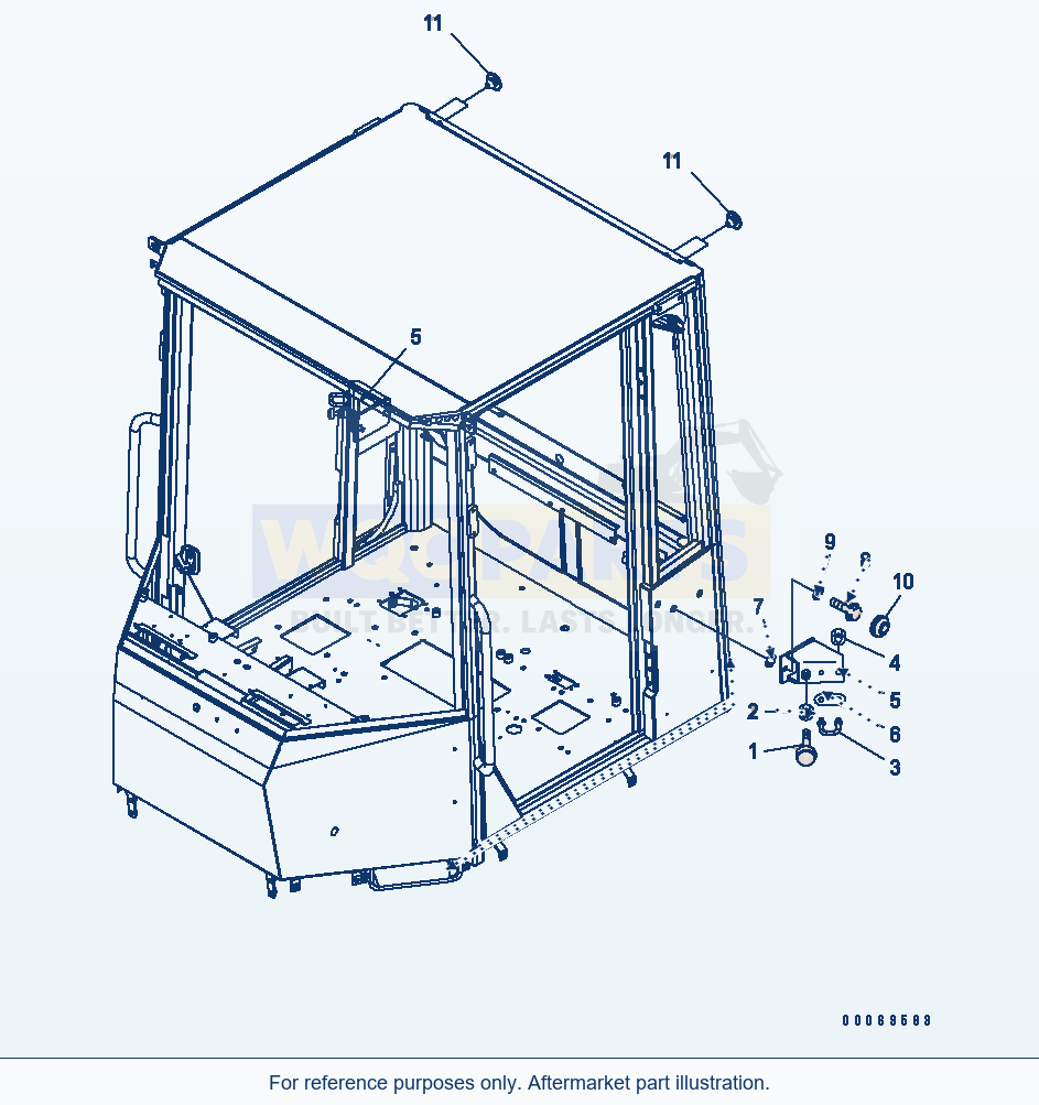 Komatsu WA200PT-5L Rops Cab (Stopper) parts diagram