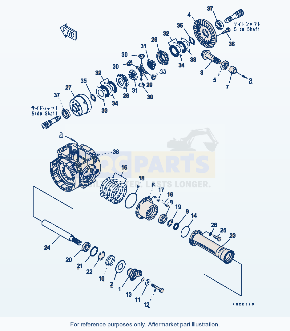 Komatsu WA200PT-5L Front Axle (Lsd Differential) parts diagram