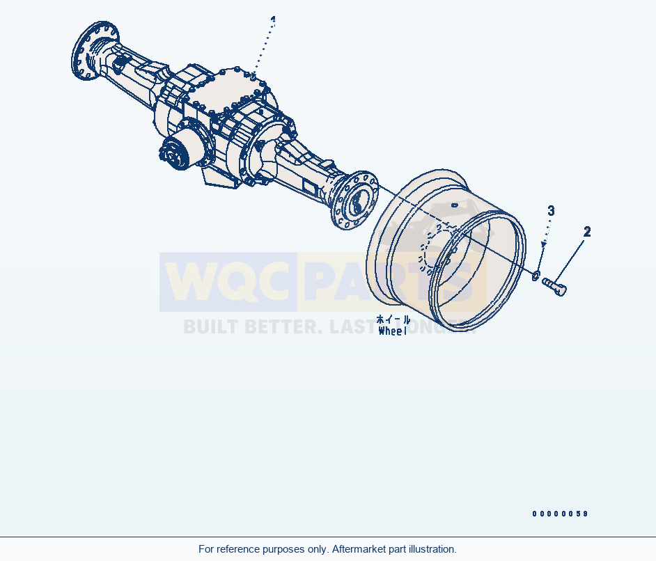 Komatsu WA200PT-5L Rear Axle (Wheel Mounting) parts diagram