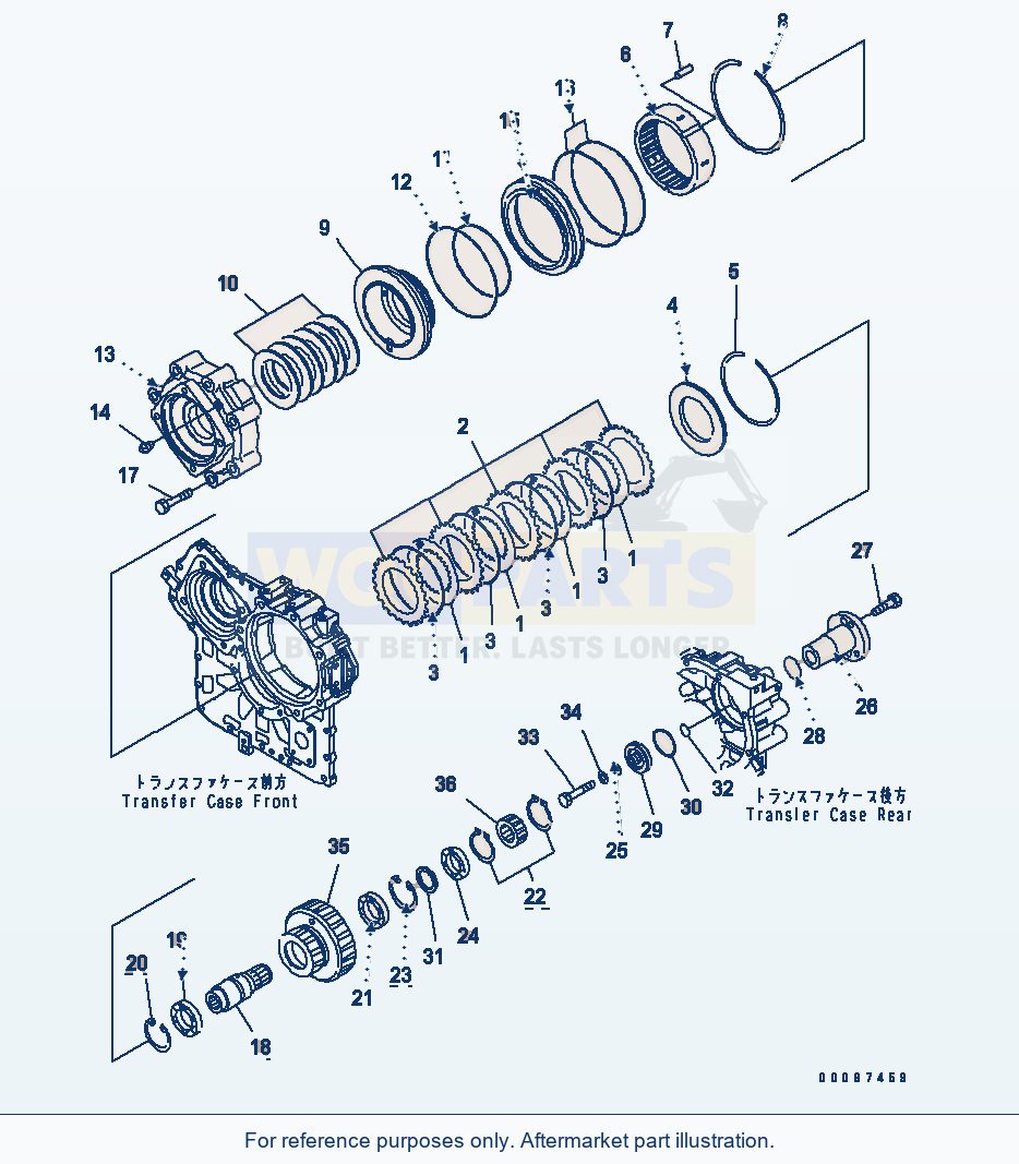 Komatsu WA200PT-5L Transfer Case (Clutch Housing) parts diagram