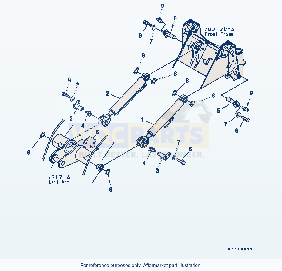Komatsu WA200PT-5L Boom Cylinder (Mounting) parts diagram