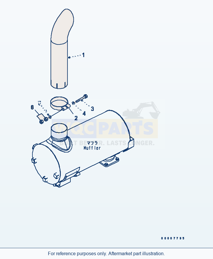 Komatsu WA200PTL-5 Exhaust Pipe parts diagram