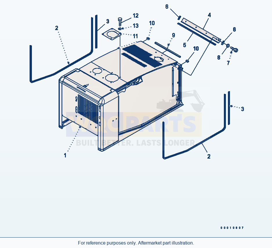 Komatsu WA200PTL-5 Hood parts diagram