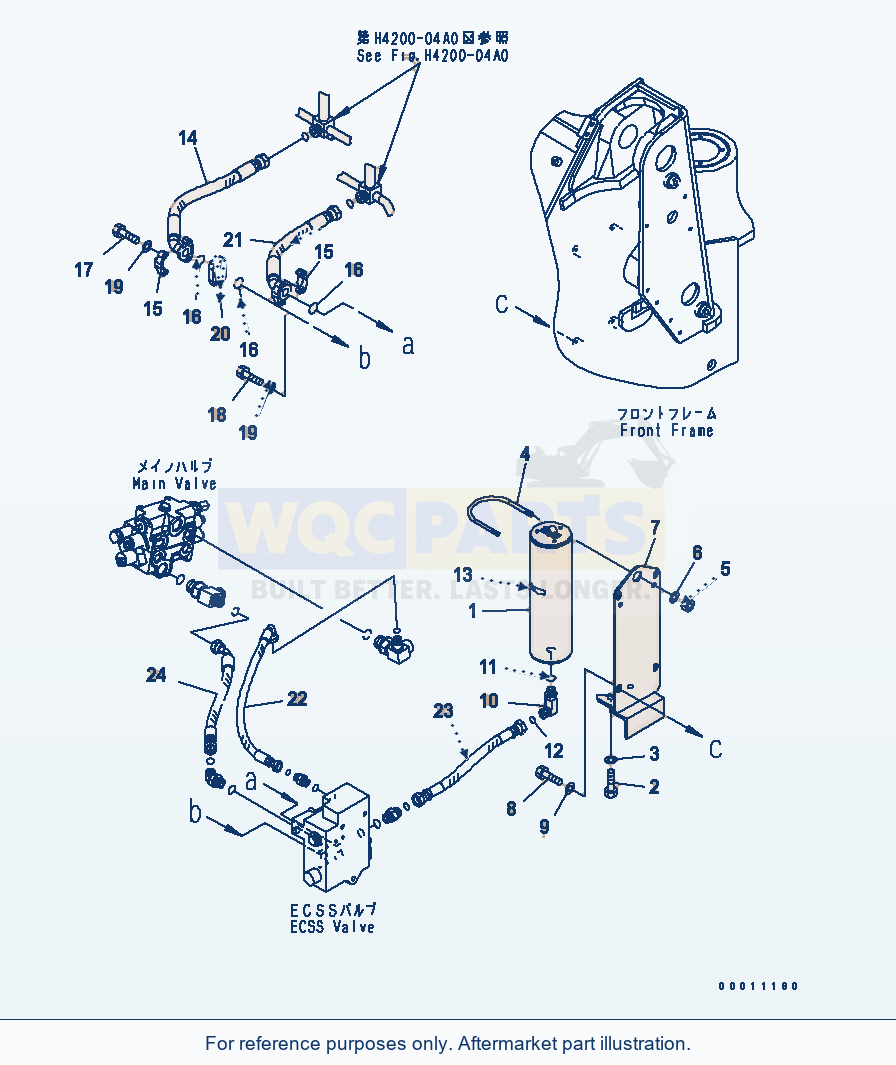 Komatsu WA200PTL-5 Hydraulic Piping (E.C.S.S Accumlator) parts diagram