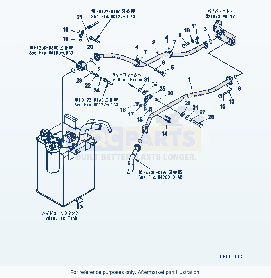 Komatsu WA200PTL-5 Hydraulic Piping (Return Line) parts diagram