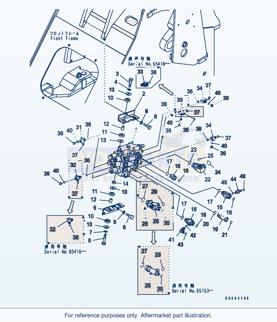 Komatsu WA200PTL-5 Main Valve (For E.C.S.S) parts diagram