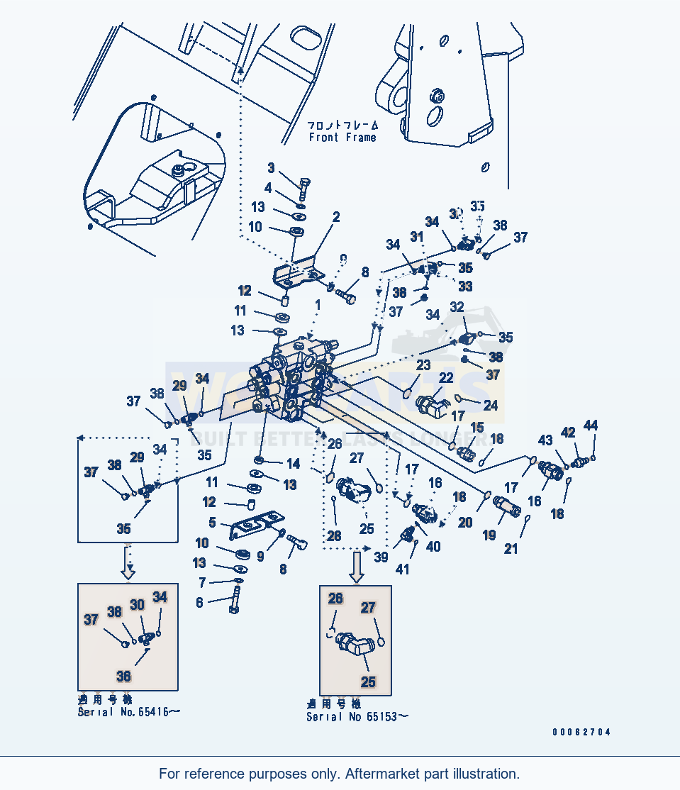 Komatsu WA200PTL-5 Main Valve parts diagram