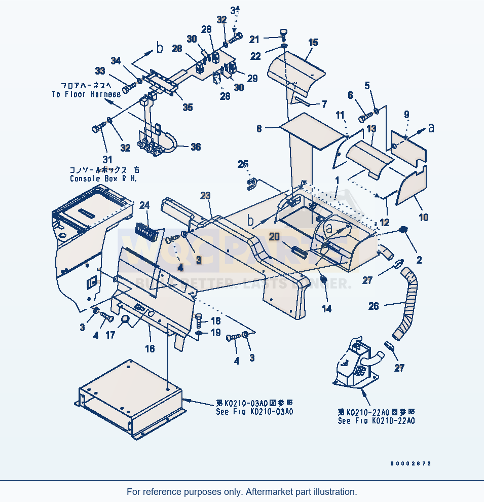 Komatsu WA200PTL-5 Cool And Heat Box parts diagram