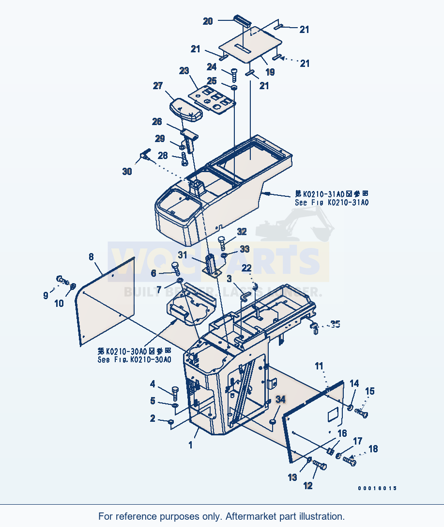 Komatsu WA200PTL-5 Floor (Console Box) (R.H.) parts diagram