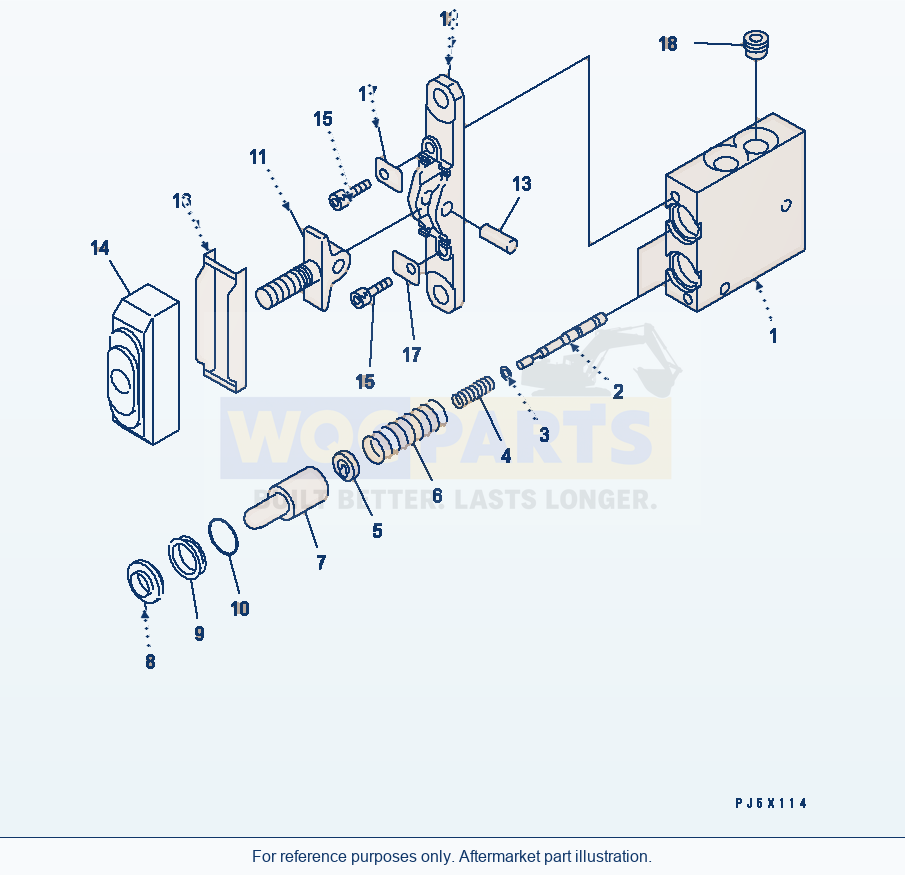 Komatsu WA200PTL-5 Ppc Valve (For Attachment) parts diagram