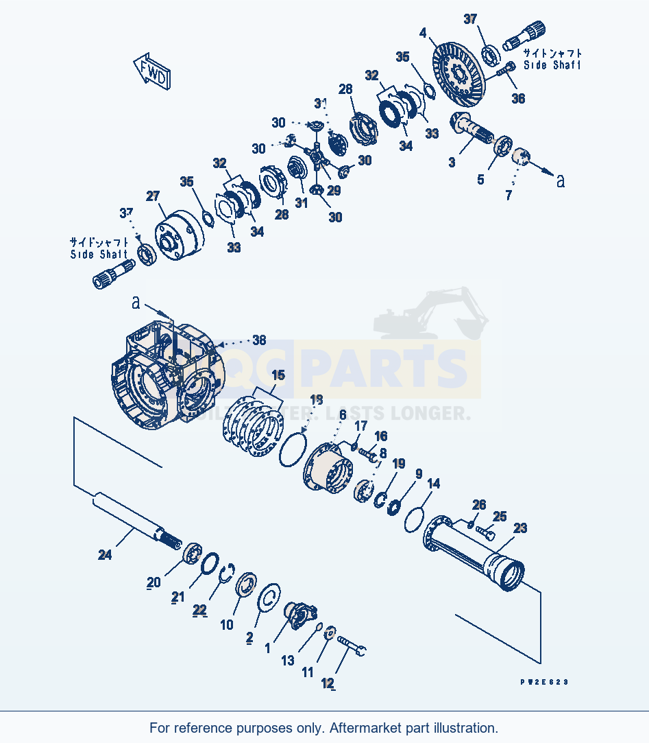 Komatsu WA200PTL-5 Front Axle (Differential) (Asd) parts diagram