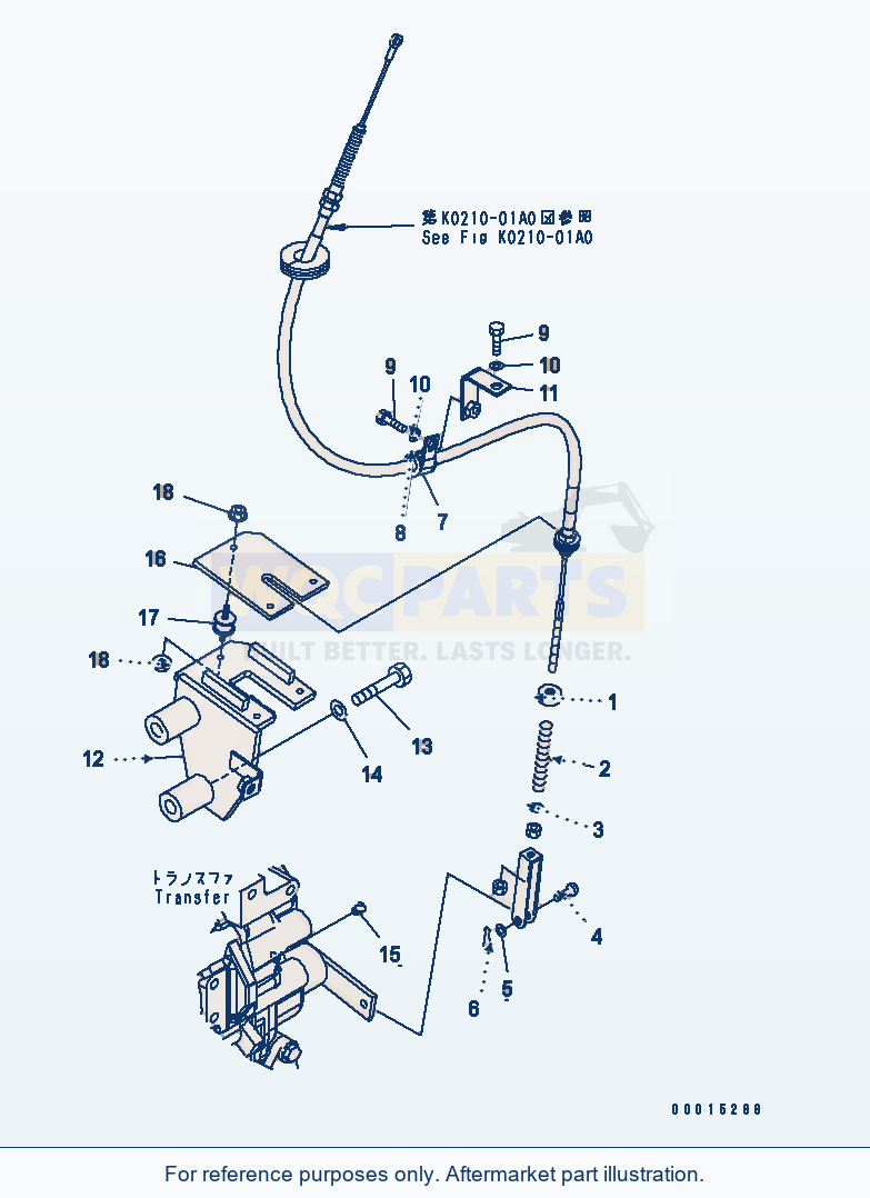 Komatsu WA200PTL-5 Parking Brake Control parts diagram