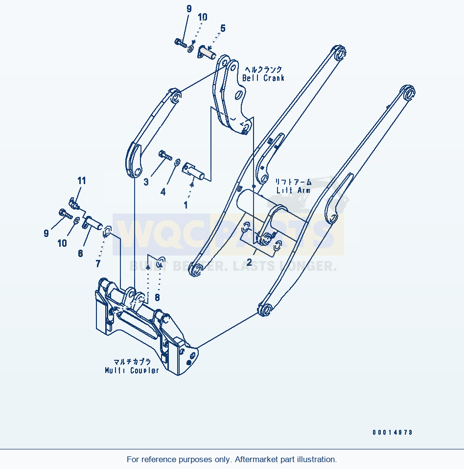Komatsu WA200PTL-5 Lift Arm And Bellcrank (Mouting Parts) parts diagram