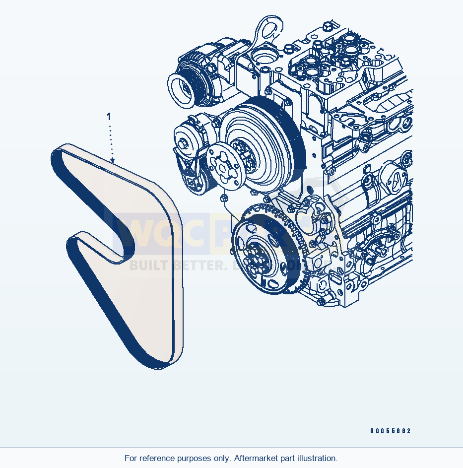 Komatsu WA200PZ-6 Cooling Fan Belt (Esn 26508146-) parts diagram