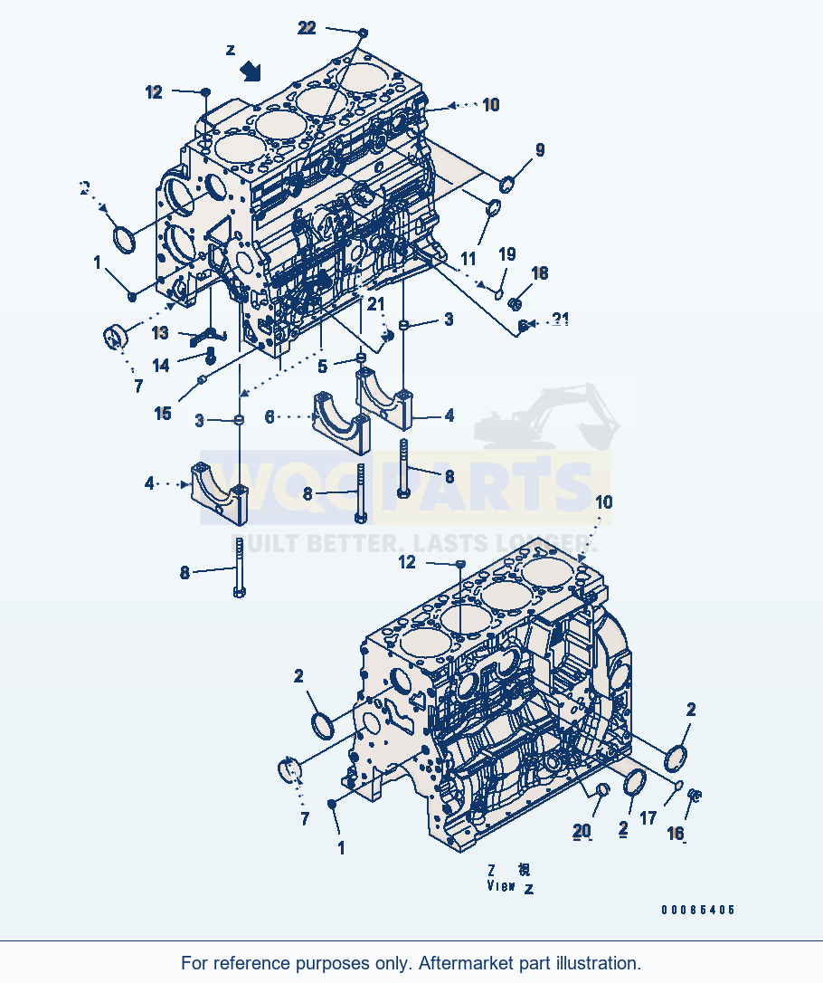 Komatsu WA200PZ-6 Cylinder Block (Esn 26508146-) parts diagram