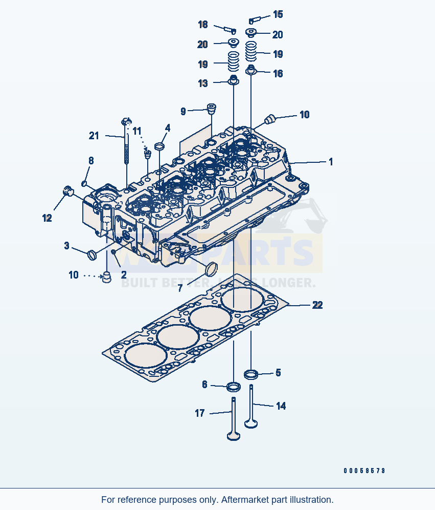 Komatsu WA200PZ-6 Cylinder Head Serial 70136 - 70342 parts diagram