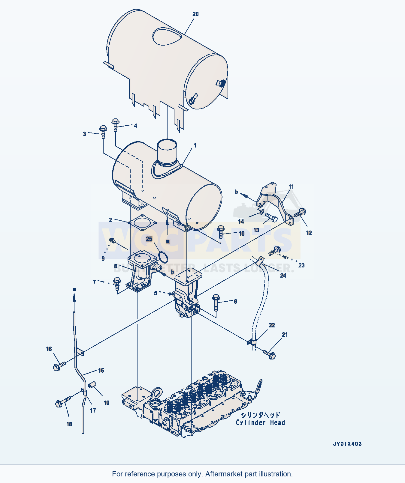 Komatsu WA200PZ-6 Exhaust Muffler And Mounting Bracket parts diagram