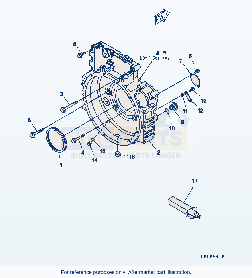 Komatsu WA200PZ-6 Flywheel Housing (Esn 26508146-) parts diagram