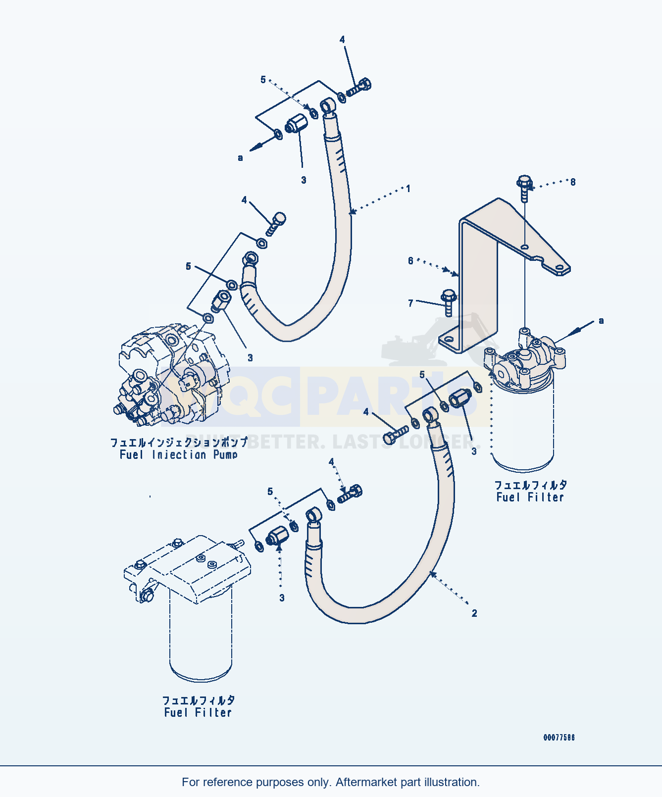 Komatsu WA200PZ-6 Fuel Filter parts diagram