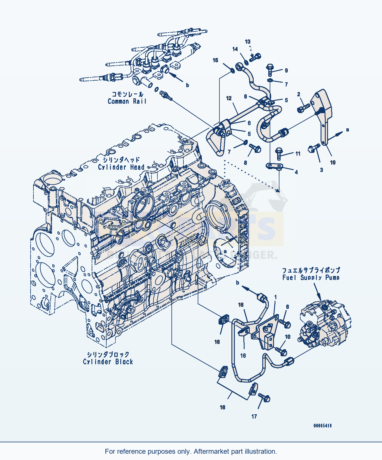 Komatsu WA200PZ-6 Fuel Plumbing (Aft00-001001) parts diagram