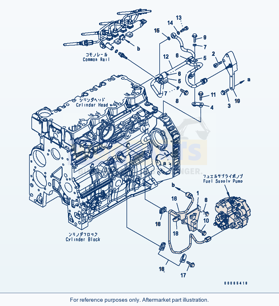 Komatsu WA200PZ-6 Fuel Plumbing (Esn 26508146-) parts diagram