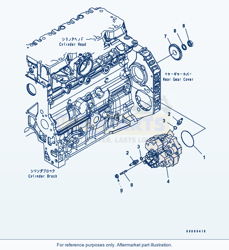 Komatsu WA200PZ-6 Injection Pump Serial 70136 - 70342 parts diagram