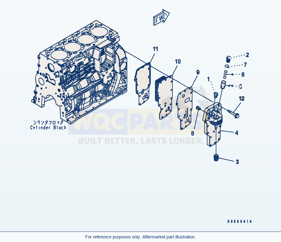 Komatsu WA200PZ-6 Oil Cooler (Esn 26508146-) parts diagram