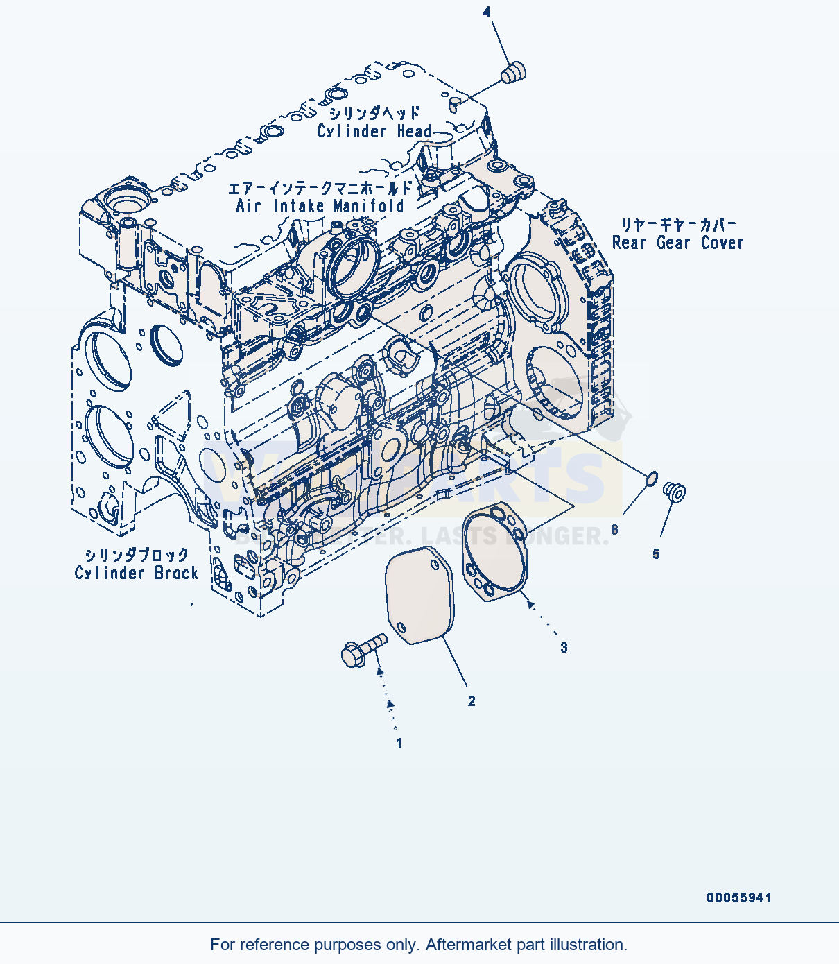 Komatsu WA200PZ-6 Rear Gear Cover Fitting Parts (Adr20-001001) parts diagram